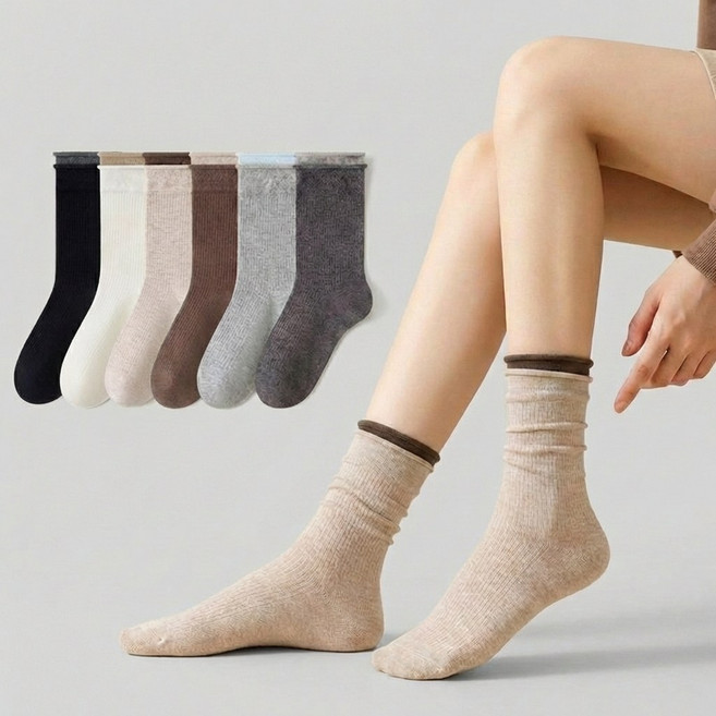 릴리아르 무압박 투톤 여성 양말 6켤레 세트