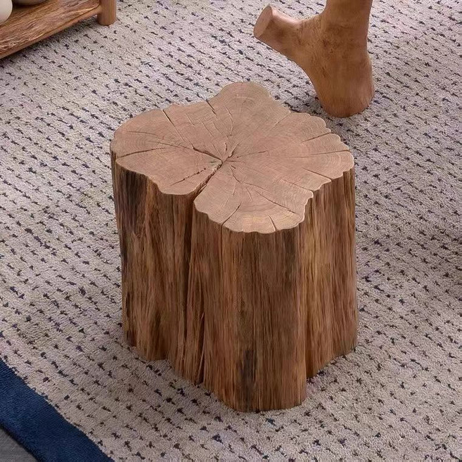 통나무 스툴 발받침 인테리어 소품 나무 의자 장식품, 높이 50cm 직경 15-20cm, 1개