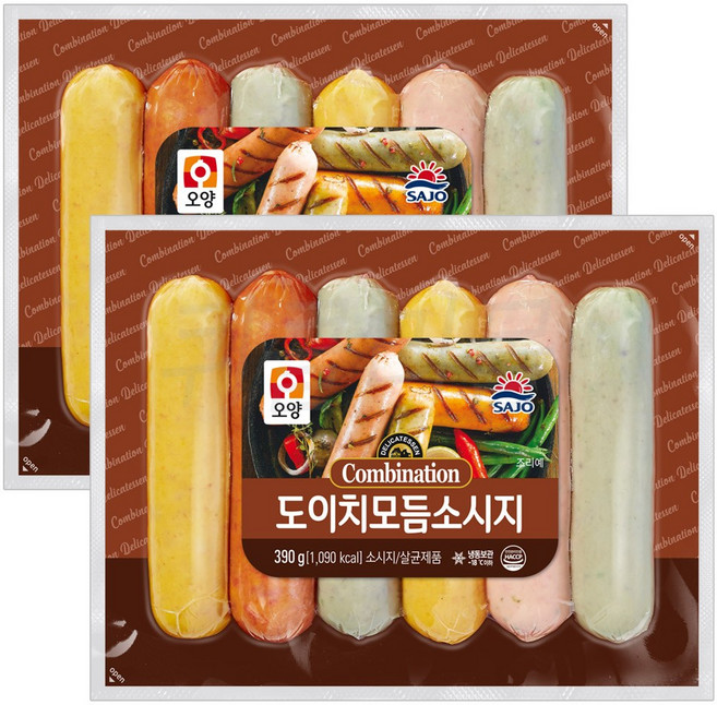 [현대프리마켓] 사조오양 도이치 모듬 소시지, 2개, 390g