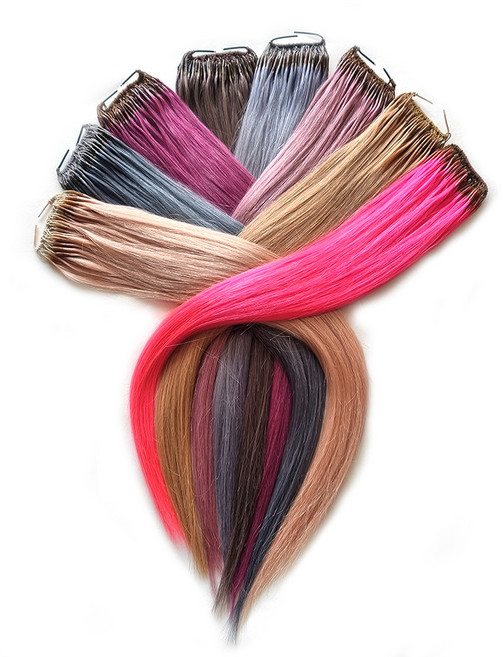 프리티레이디 스킬땋기 붙임머리 20인치 50가닥 / 특수컬러 땋기붙임머리 슬림땋기 전문가용 포인트 브릿지 옴브레 발레아쥬 인모피스 헤어피스 시술 붙임머리학원 실습 재료, #C7(특수컬러), 20인치 스킬땋기 반반팩 50가닥, 1개