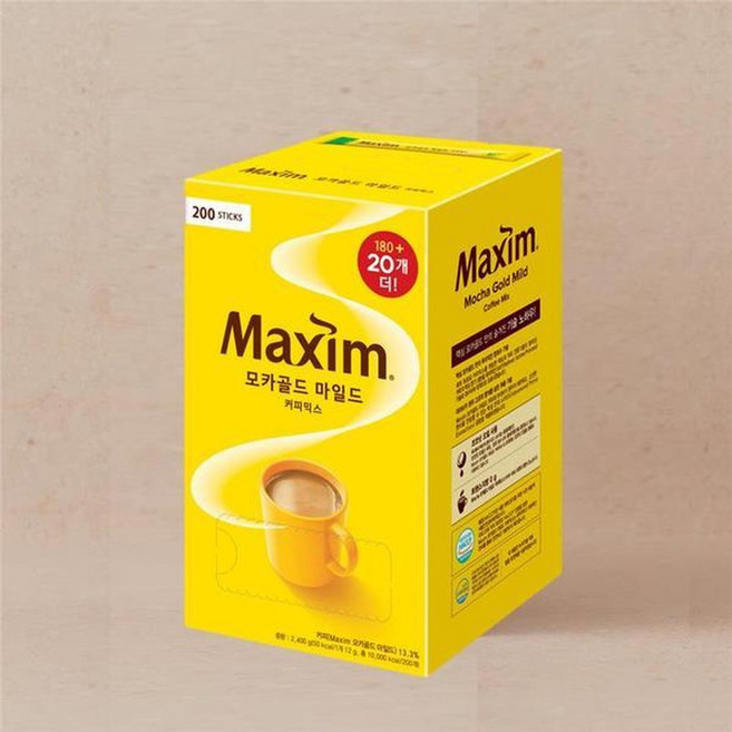 맥심 모카골드 마일드 커피믹스 180입 (+20입) (산본점), 11.8g, 20개, 180개입