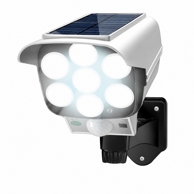 太陽能感應燈 77顆高亮度LED IP65防水 零電費, 監視器探照燈+遙控器