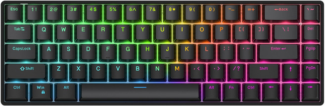 레이븐 68 8k 래피드트리커 키보드 Raven68 자석축, RGB, 블랙