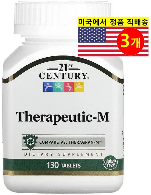 21st Century 21세기 센트리 쎄러퓨틱-M 멀티비타민, 130정, 3개 - 쿠팡