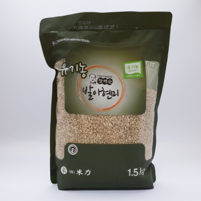 [25년햅쌀] 여주 이천 유기농 발아현미 현미 산지본사직송 햅쌀 햇쌀, 1.5kg, 1개