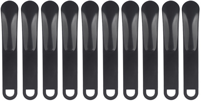 투데이리빙 10개 세트 휴대용 미니 구두 주걱 고급 걸이형 신발 헤라 여성 남성 구두칼 심플 생활 용품, 블랙