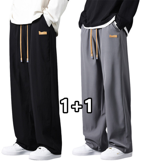 2장 세트 기모 트레이닝 스트레이트 일자 팬츠 추동 캐주얼 바지