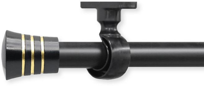 한국레일갤럭시 25mm NEW 라인 네오2 커튼봉 커텐봉, 블랙 라인