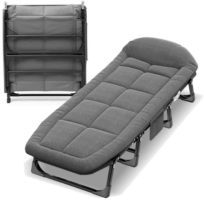 크리브리즈 휴대용 사무실 접이식 간이 캠핑 침대, 그레이