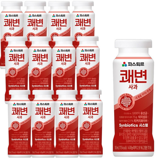 파스퇴르 쾌변요구르트 사과, 150ml, 12개