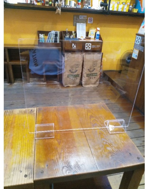 壓克力隔板防疫隔板，含底座，可直橫兩用，防飛沫, 高透光,高30寬40一個底座, 1個
