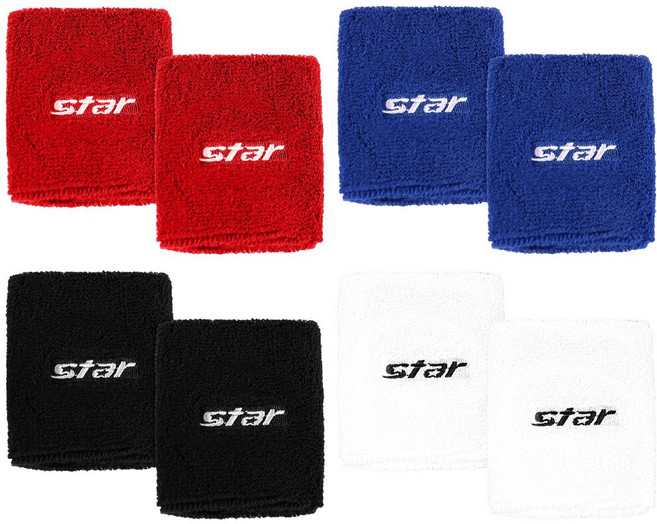 스타 손목밴드(DOUBLE) / 손목아대 (2개입), 1개, 블랙