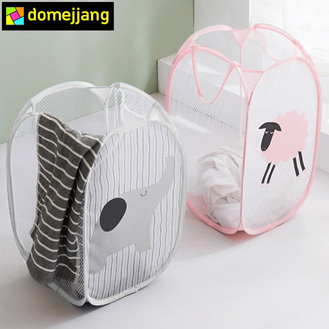 귀염이 접이식 빨래바구니, 핑크 양