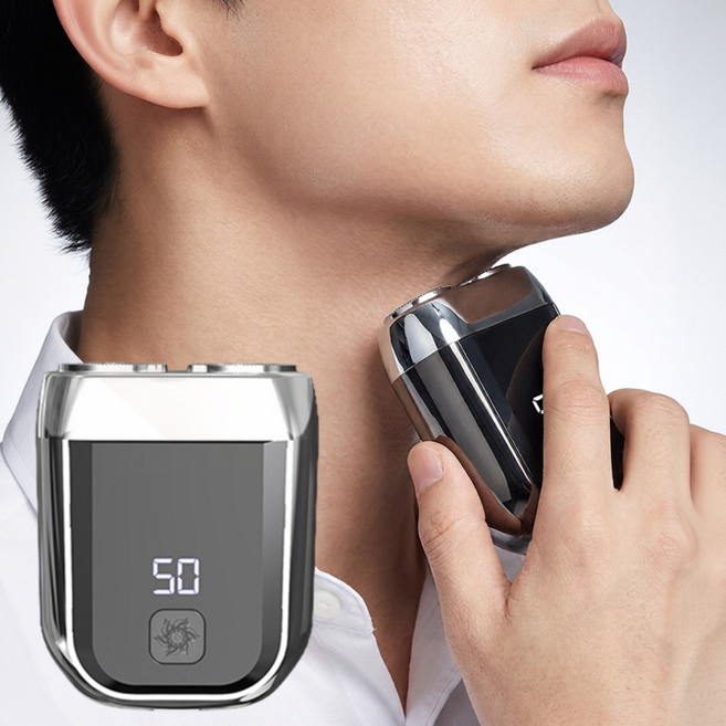 Nicoliley 남자 전기면도기 생활방수 듀얼 헤드 전동면도기 여행용 휴대용, 블랙, 1