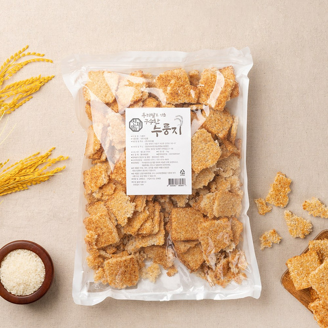 산채뜰 우리쌀 가마솥 누룽지 국산 1kg 대용량, 1개