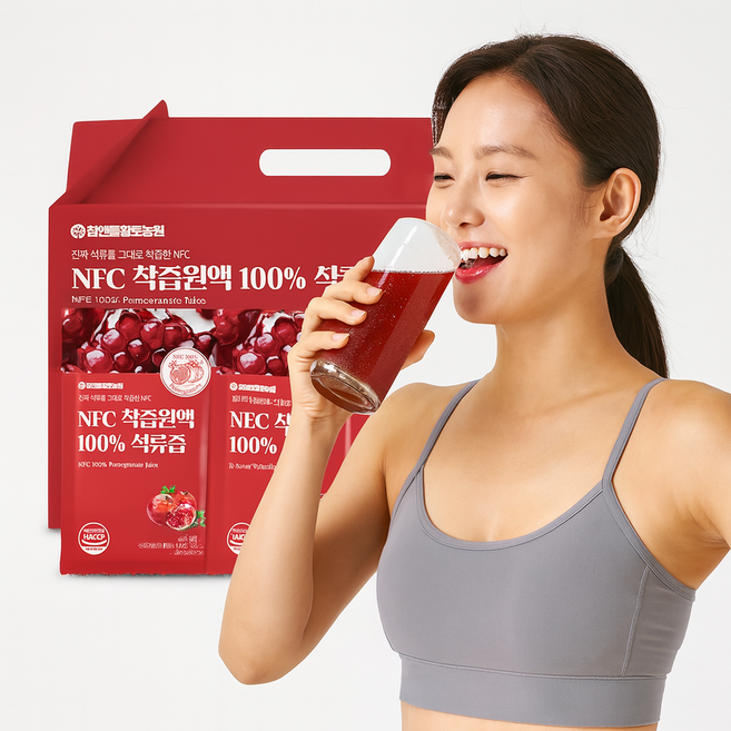 [맛있는 건강주스] 건강즙 선물세트 석류즙 원액 석류 착즙 원액 100 주스 석류 석류즙 석류 농축액 참앤들황토농원 석류즙 무가당 석류원액 real pomegranate juice, 60포, 70ml