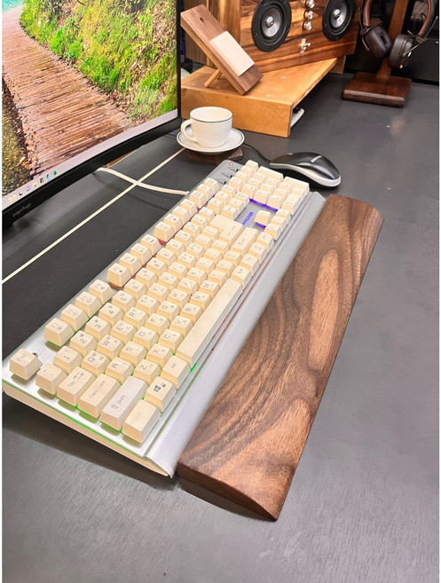 작업실 키보드 손목 받침대 월넛 호두나무 팜레스트, 미니키보드, 1개