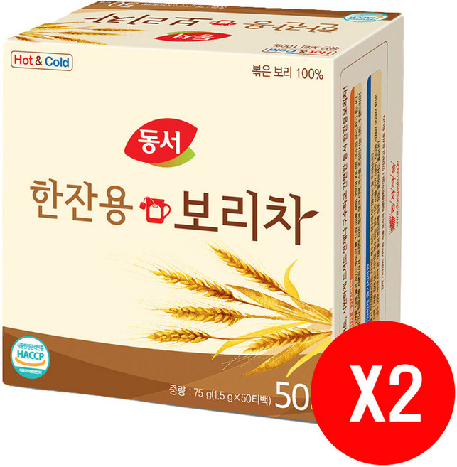 동서 한잔용 보리차, 1.5g, 50개입, 2개
