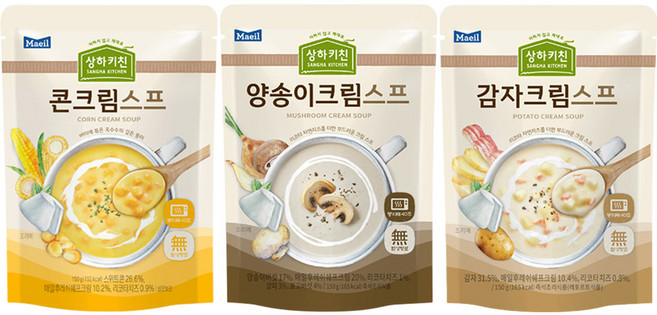 매일유업 양송이스프 450g 1개 + 감자크림스프 450g 1개 + 콘크림스프 450g 1개
