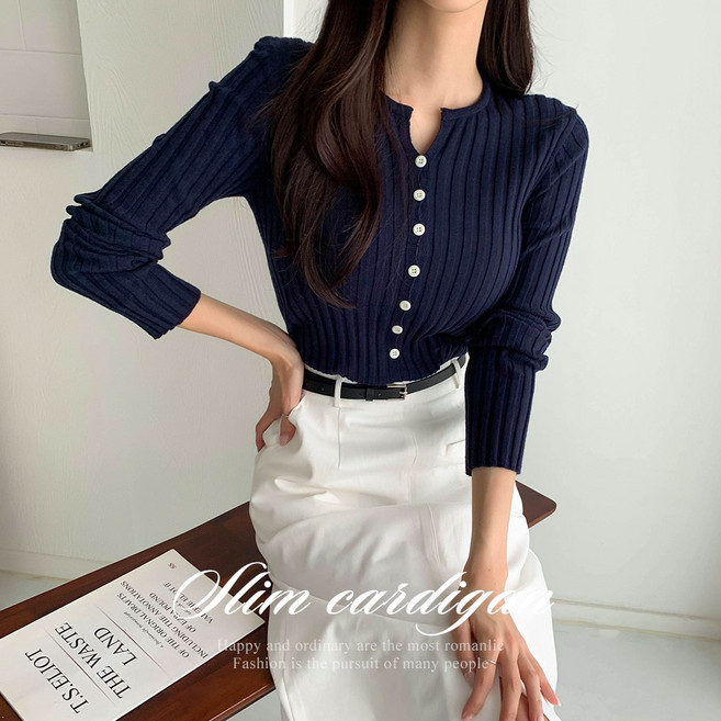 [순이] S.여성 소프트 골지 슬림 가디건