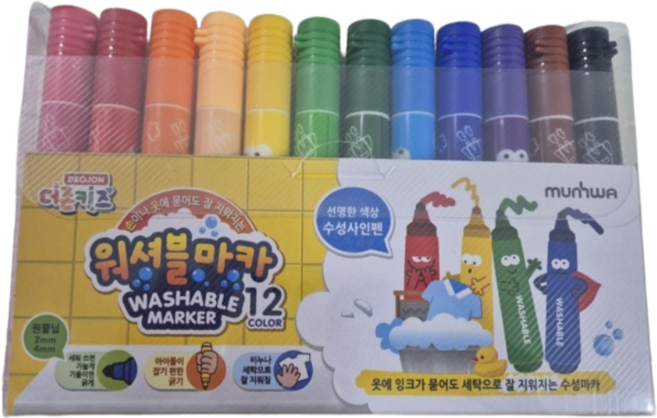 문화연필 워셔블마카, 12색, 1세트
