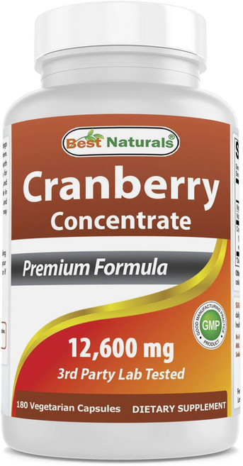 Best Naturals 蔓越莓濃縮物 12600mg 素食膠囊, 1個, 180顆