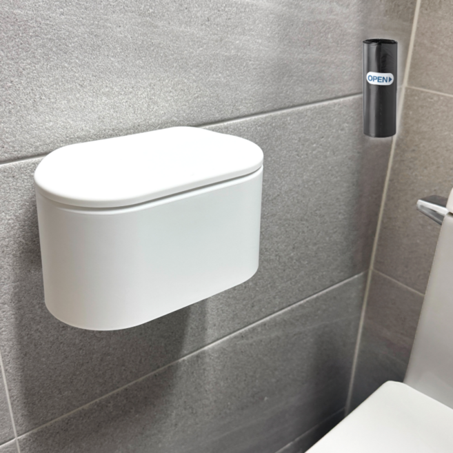 하옴 공중부양 화장실 쓰레기통 욕실 원터치 휴지통, 화이트(white)