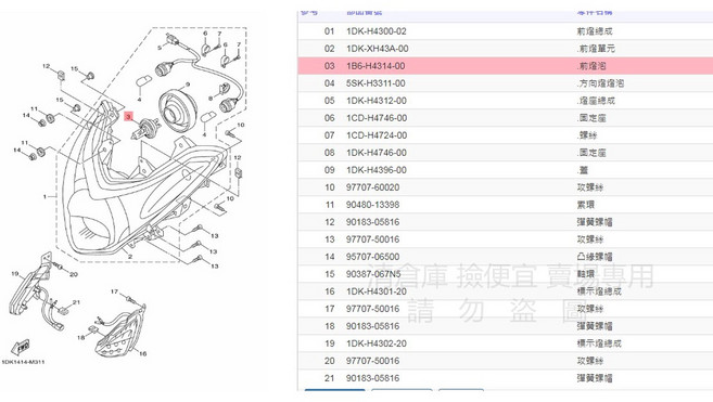 YAMAHA 山葉 原廠前燈泡 1B6-H4314-00 GTR 勁風光 新勁戰 S MAX 大燈燈泡, 1個