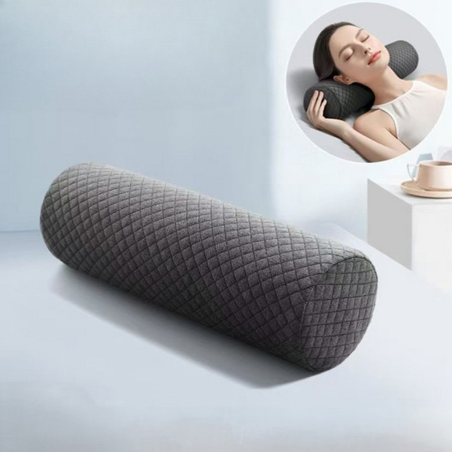 샤이닝포인츠 다기능 원통형 허리경추 일체형 베개, 1개, 블랙