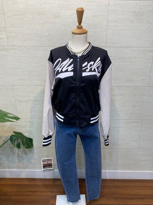 간절기 y2k 영러 레터링 크롭 항공 야구 점퍼