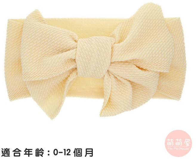 萌萌屋 嬰兒髮帶 奶油色棉麻布料 新生兒寶寶髮飾 0-12個月適用