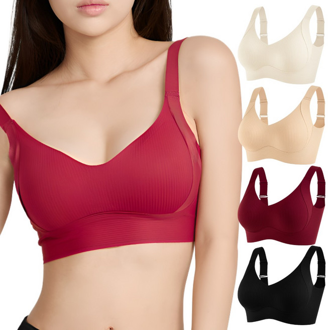 브룩픽 미니마이저 처진가슴 처짐방지 스포츠 노와이어 가슴작아보이는 브라 4XL까지 2SET/4SET