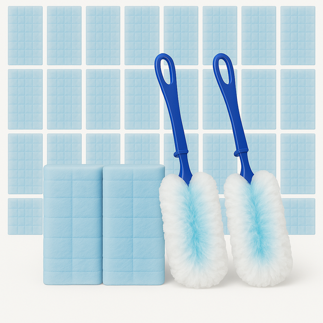 노아리스 다용도 먼지제거 먼지털이, 2세트, 블루화이트