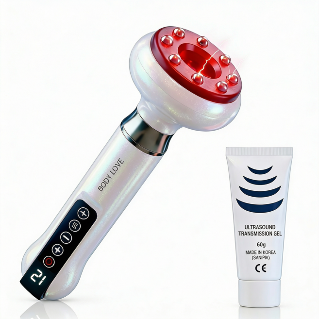 바디사랑 부항 원리 EMS 저주파 바디케어 온열 마사지기+마사지젤, EMS 아이보리, White