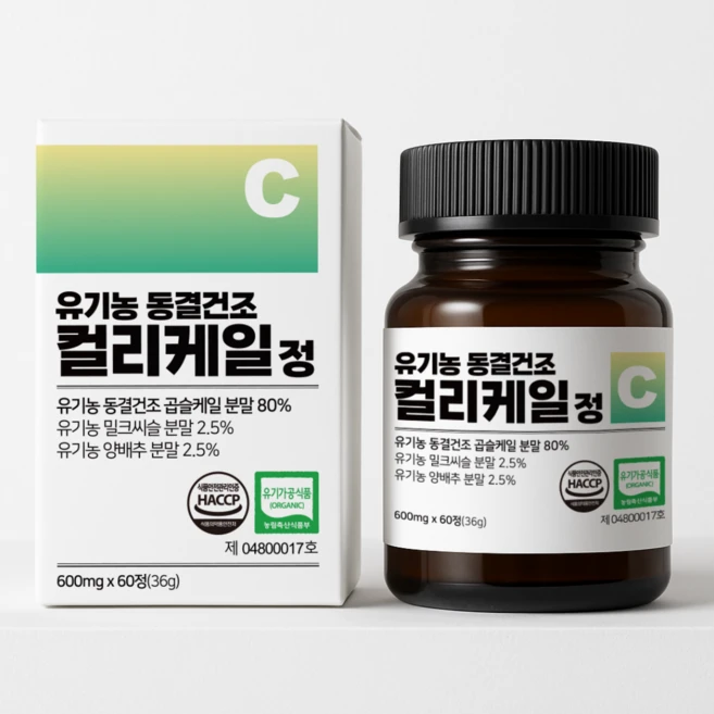 유기농 동결건조 컬리케일 곱슬케일 분말 정, 1개, 60정 - 쿠팡