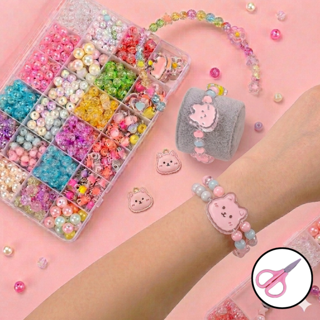 귀여운 diy 비즈 공예 키트, 1세트, 고양이
