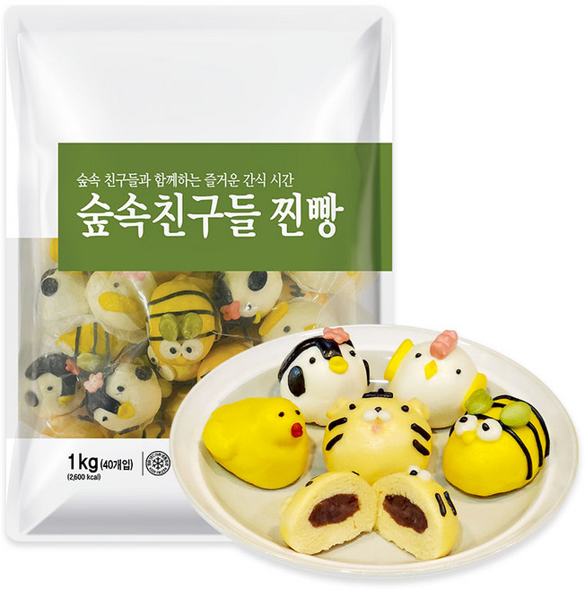 숲속친구들 찐빵, 1kg, 2개