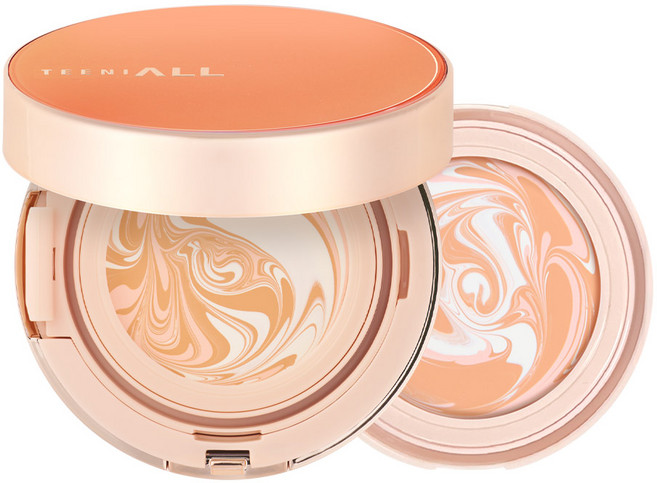 본사직영 / [견미리팩트] 티니올 디 오리지널 크리미 팩트 본품 1개 + 리필 1개, 코랄오렌지, 21호