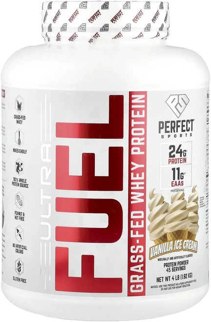 몸관리하세요 겨울입니다 PERFECT Sports 울트라 퓨얼 목초 사육 유청 단백질 바닐라 아이스크림 맛 1.82kg(4lb) 특별관리진행, PERFECTSports울트라퓨얼목초사육유청단백질바닐라, 1.82kg, 1개 - 쿠팡