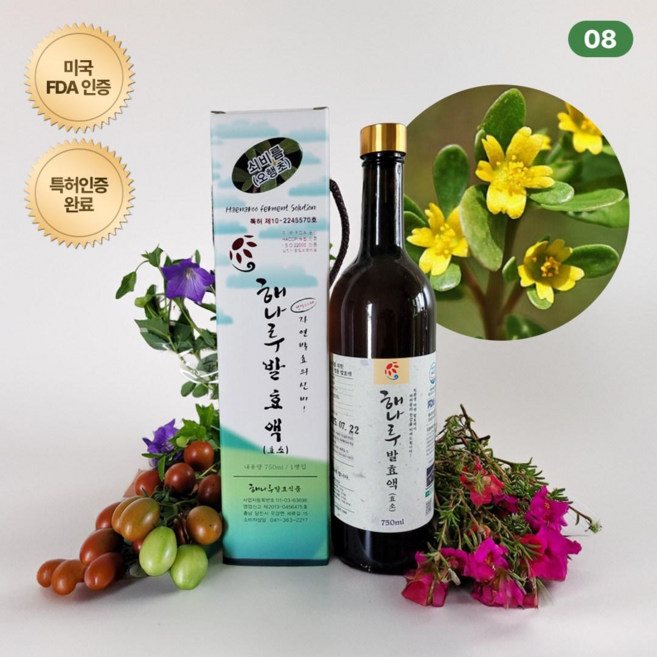 (특허상품) #쇠비름# 전통항아리에서 자연발효 배양하여 '면역력은 높이고 노화를 낮추는' 해나루 쇠비름(오행초) 발효액 750ml [원산지:국산(충청남도 당진시)], 1개