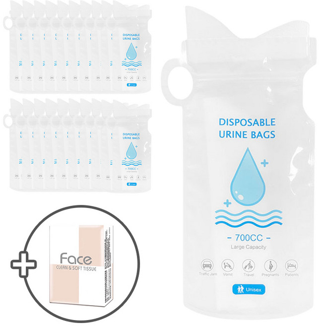 YF 휴대용 남자여자 남아용 소변기 소변봉투 캠팽 이동식 비상용, 20p