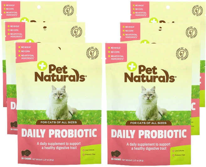 펫네츄럴스 데일리 프로바이오틱 고양이용 츄 30개 36g(1.27oz), 6팩 - 쿠팡
