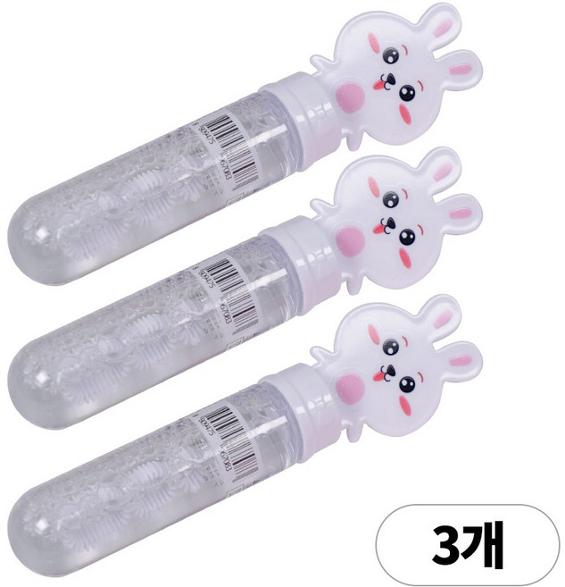 디어플레이스 보글보글 미니 비눗방울, 3개, 아기토끼 화이트