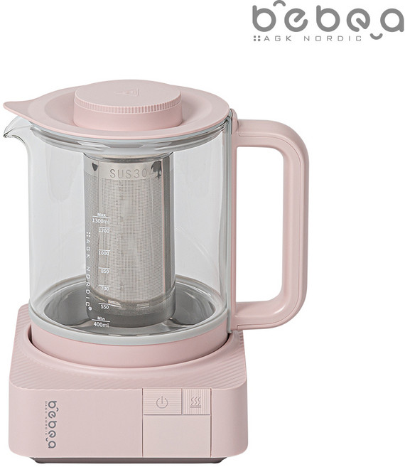 AGK NORDIC 무선 분유포트 전기 보온포트 유리 티포트, 포트만_PINK