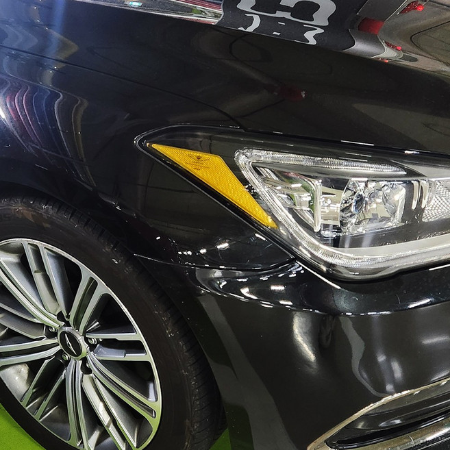 제네시스DH 리플렉터 스티커 헤드라이트 데칼 포인트, 1개, 오렌지