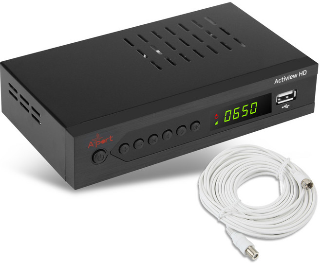 Actiview HD UHD 지상파 TV 수신기 FHD 안테나 셋탑박스, 안테나케이블 포함, 1개
