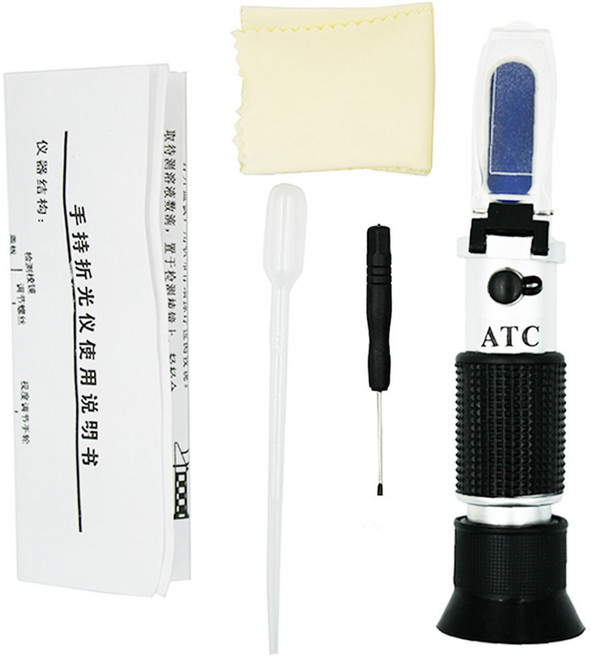 당도측정기 맥주 맥아즙 굴절계 설탕 농도 계량기 와인 과일 홈브루 ATC 0 32 브릭스, 01=withoutbox, 1) without box, 1개