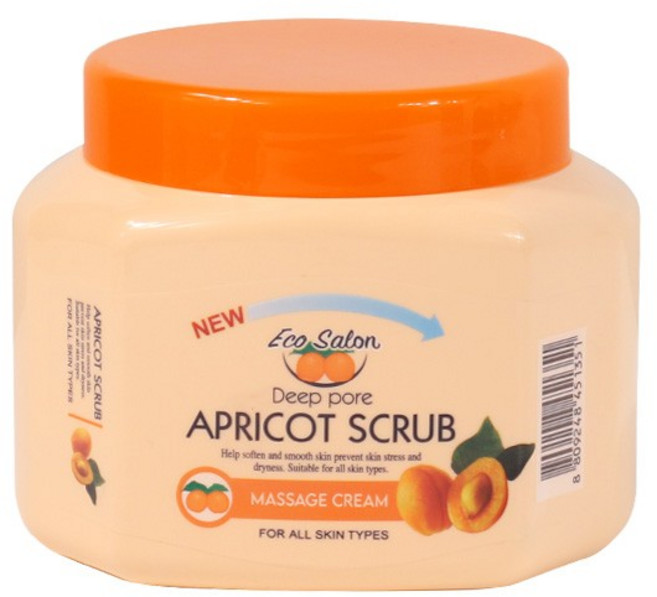 메이크업 잔여물 제거/ 에코살롱 살구 스크럽 폼 클렌징 500g, 1g, 1개