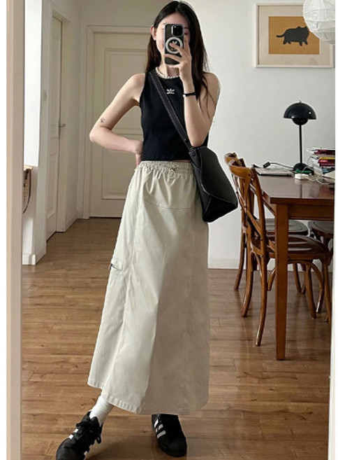여성 카고 롱 스커트
