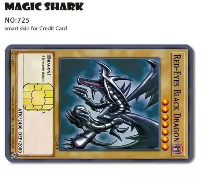 유희왕 삼환신 푸른눈의 백룡 교통 체크 은행 기후동행 카드 스티커 굿즈, B